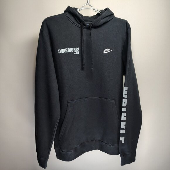Nike We Are Warriors Hoodie Size XXL Black Embroidered Swoosh Logo Blue Tag - Picture 3 of 13